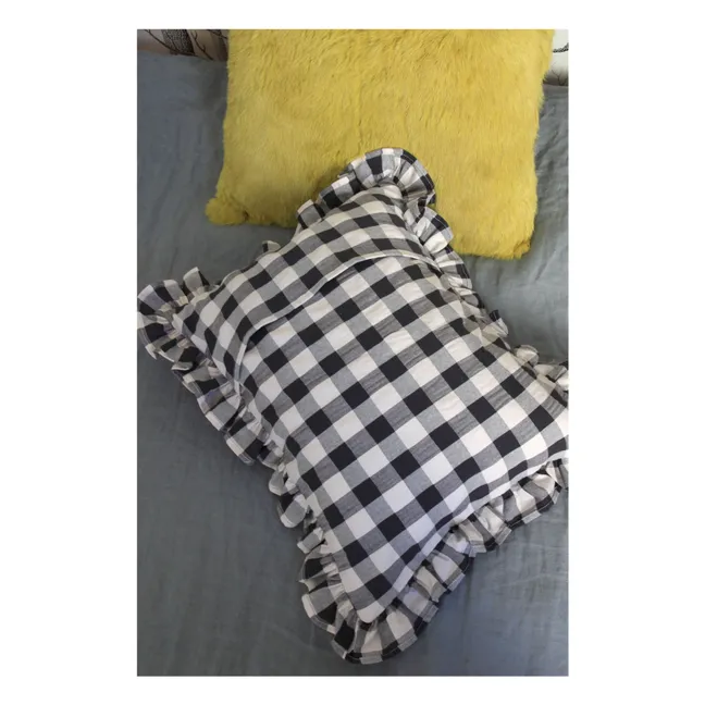 Coussin à volant | Noir
