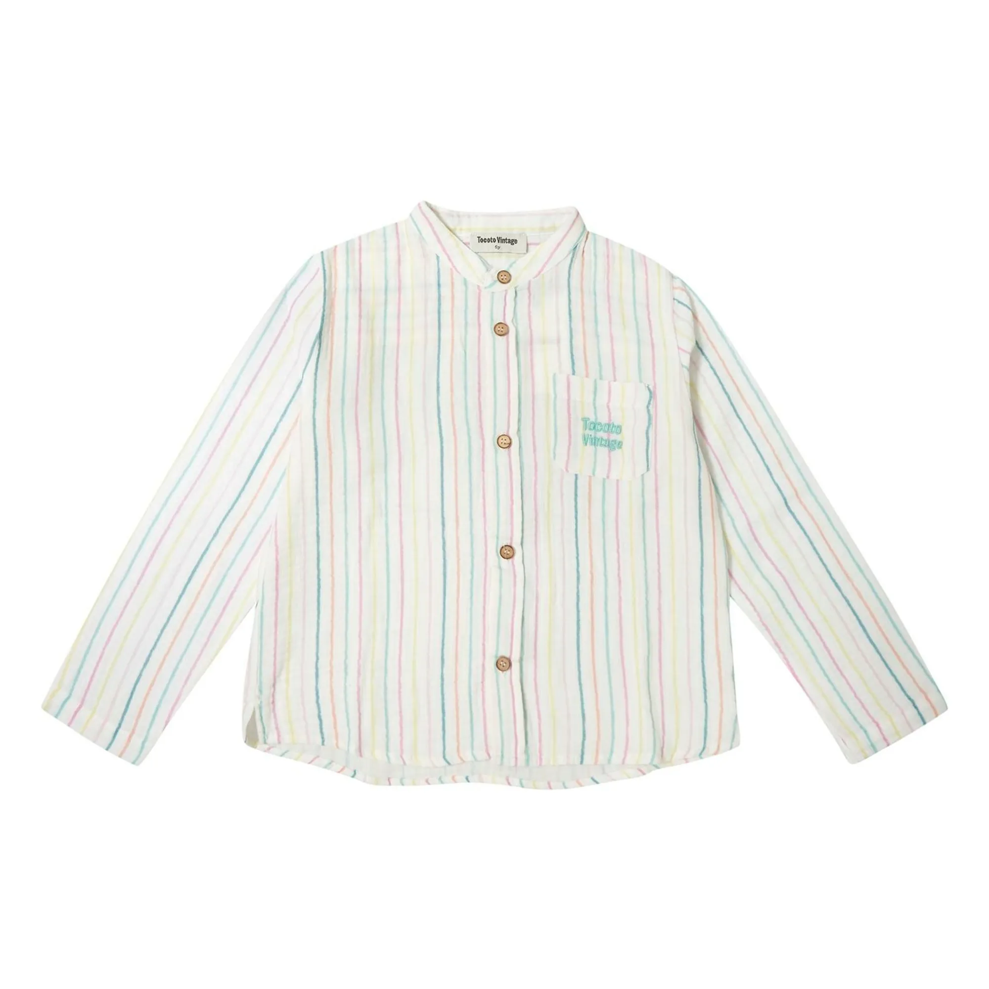 Tocoto Vintage White Baby Stripes Shirt