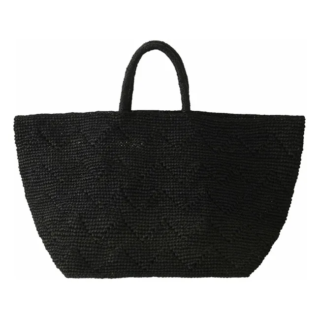 Toabi Raphia Shopping Bag | Black