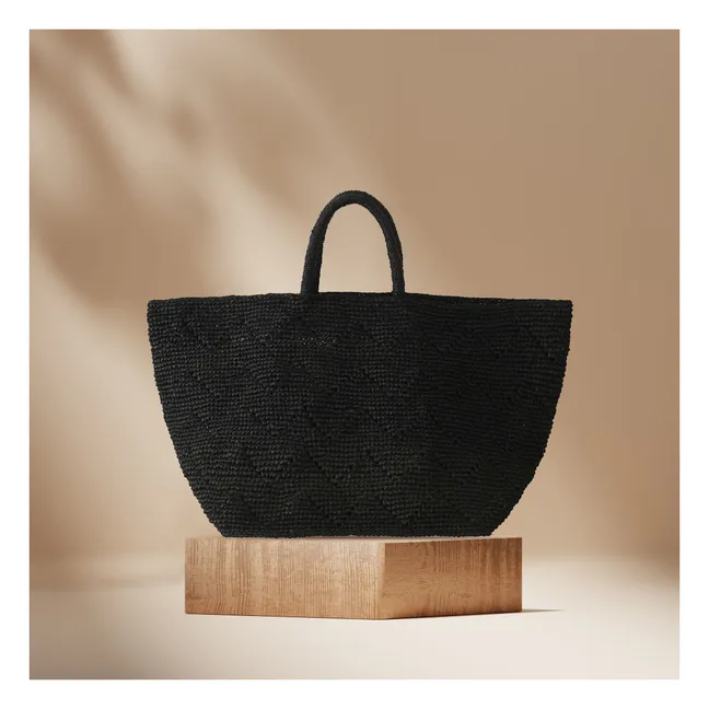 Toabi Raphia Shopping Bag | Black