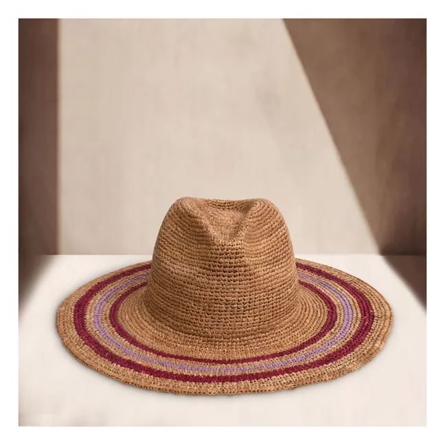 Chapeau Barbara Raphia | Lie de vin