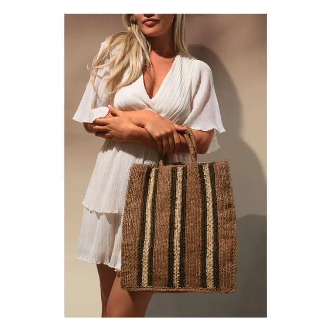 Borsa Airo in rafia | Verde militare