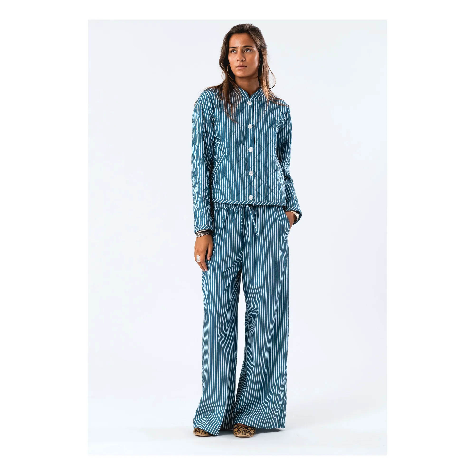 Pantalon Liam Rayures | Bleu- Image produit n°1