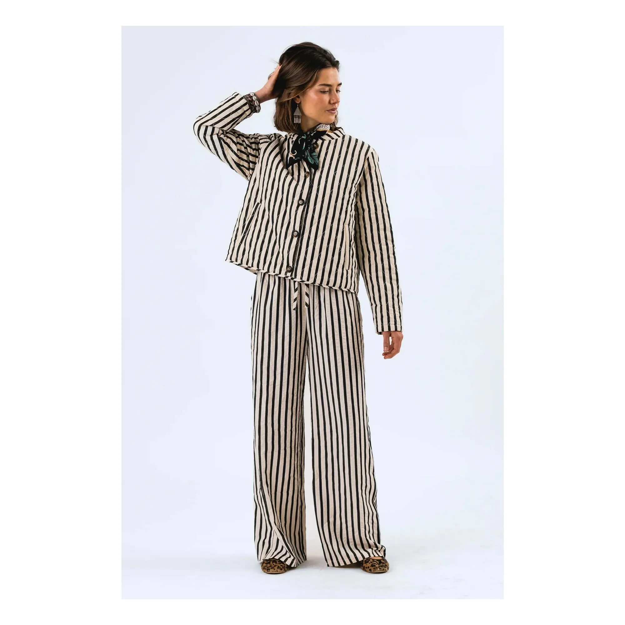 Veste Emilia Rayures | Noir- Image produit n°1