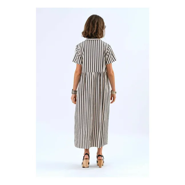 Robe Aliya Rayures | Noir