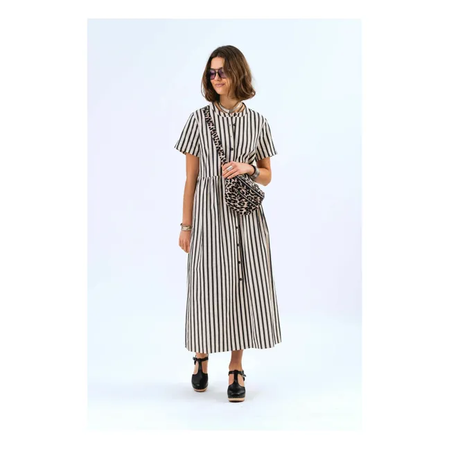 Robe Aliya Rayures | Noir