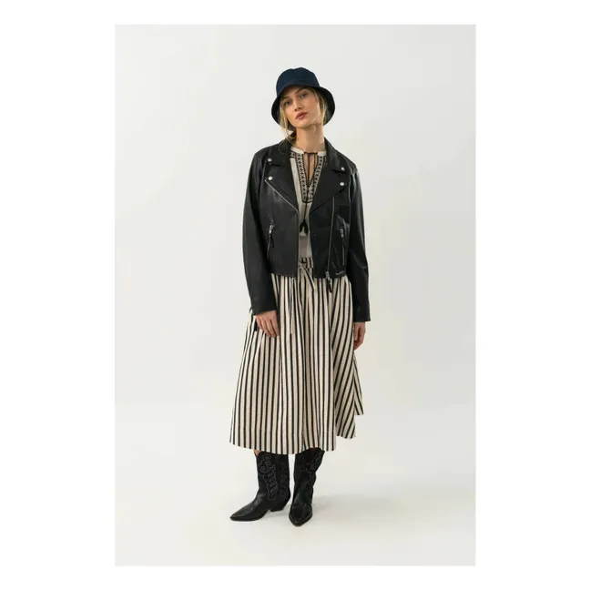 Jupe Bristol Rayures | Noir