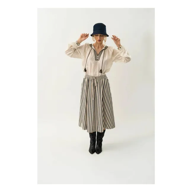 Jupe Bristol Rayures | Noir