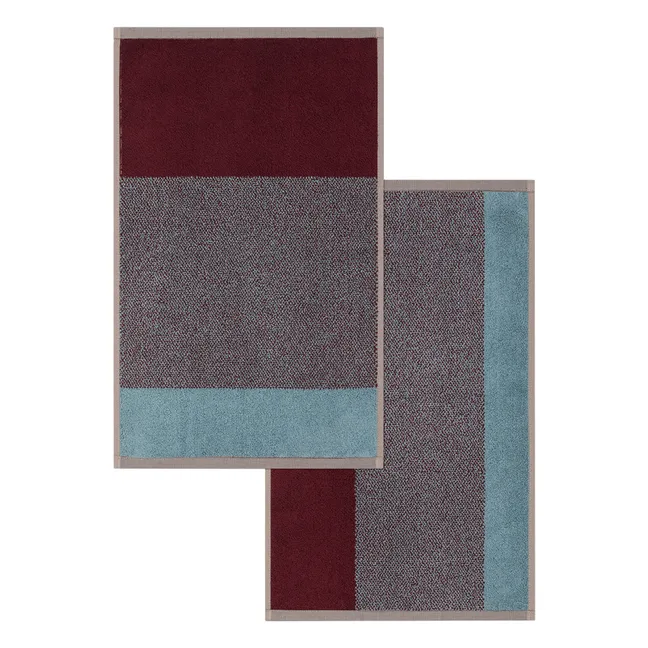 Serviettes invité, Lex Pott - Set de 2 | Bordeaux