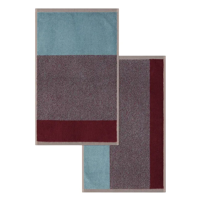 Serviettes invité, Lex Pott - Set de 2 | Bordeaux