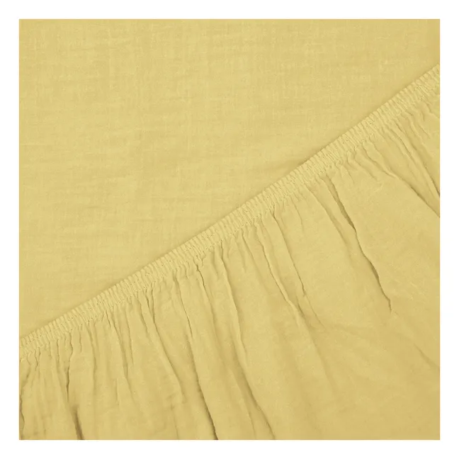 Dili fitted sheet in cotton voile | Straw Yellow