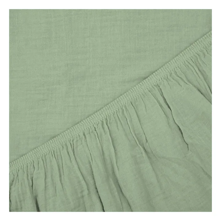 Drap-housse Dili en voile de coton | Vert amande- Image produit n°3