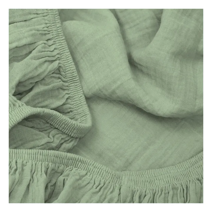 Drap-housse Dili en voile de coton | Vert amande- Image produit n°2