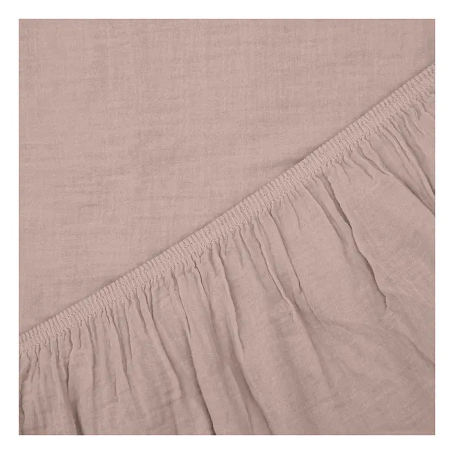Dili fitted sheet in cotton voile | Powder pink