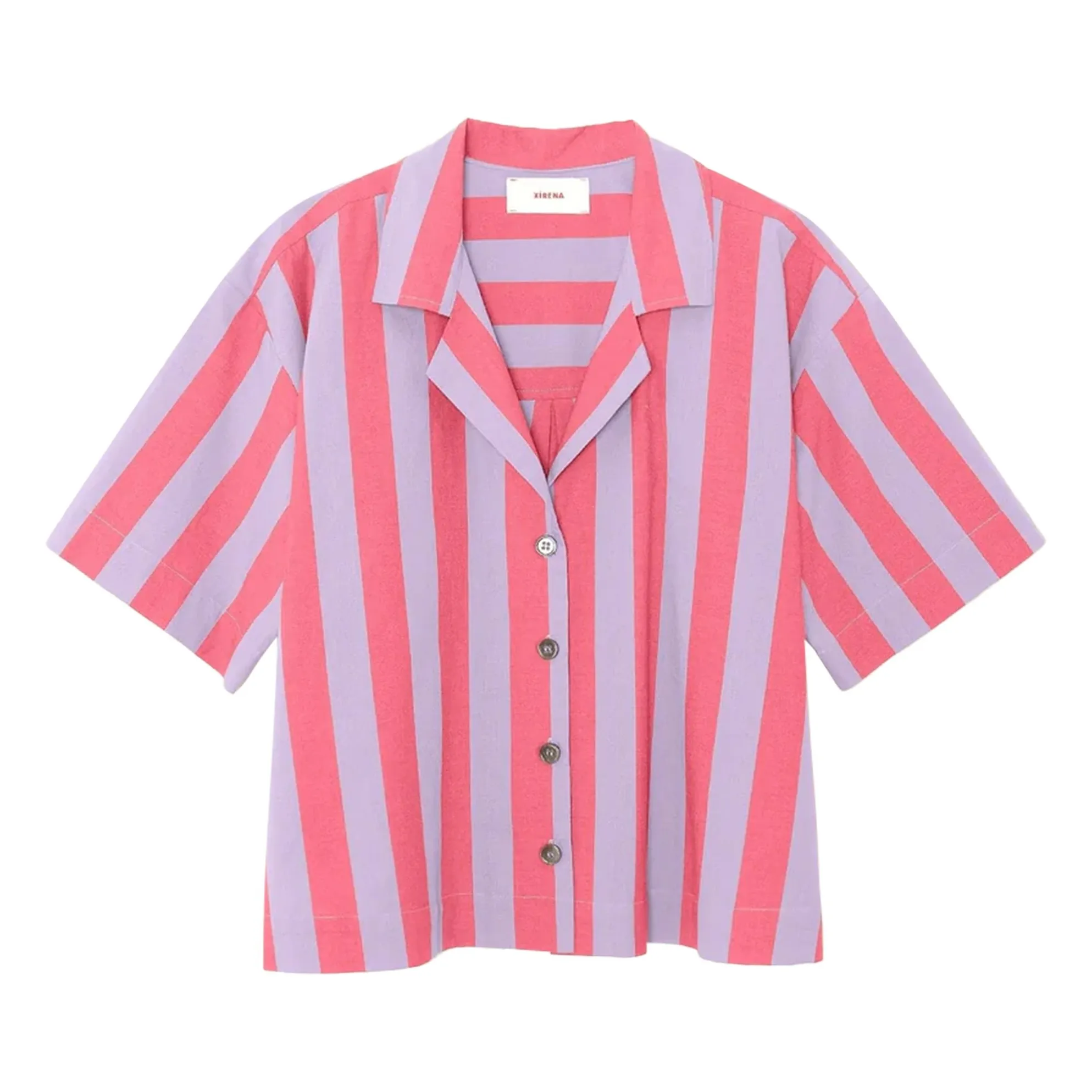 Xirena - Chemise manches courtes femme - Coton - Lilas - L