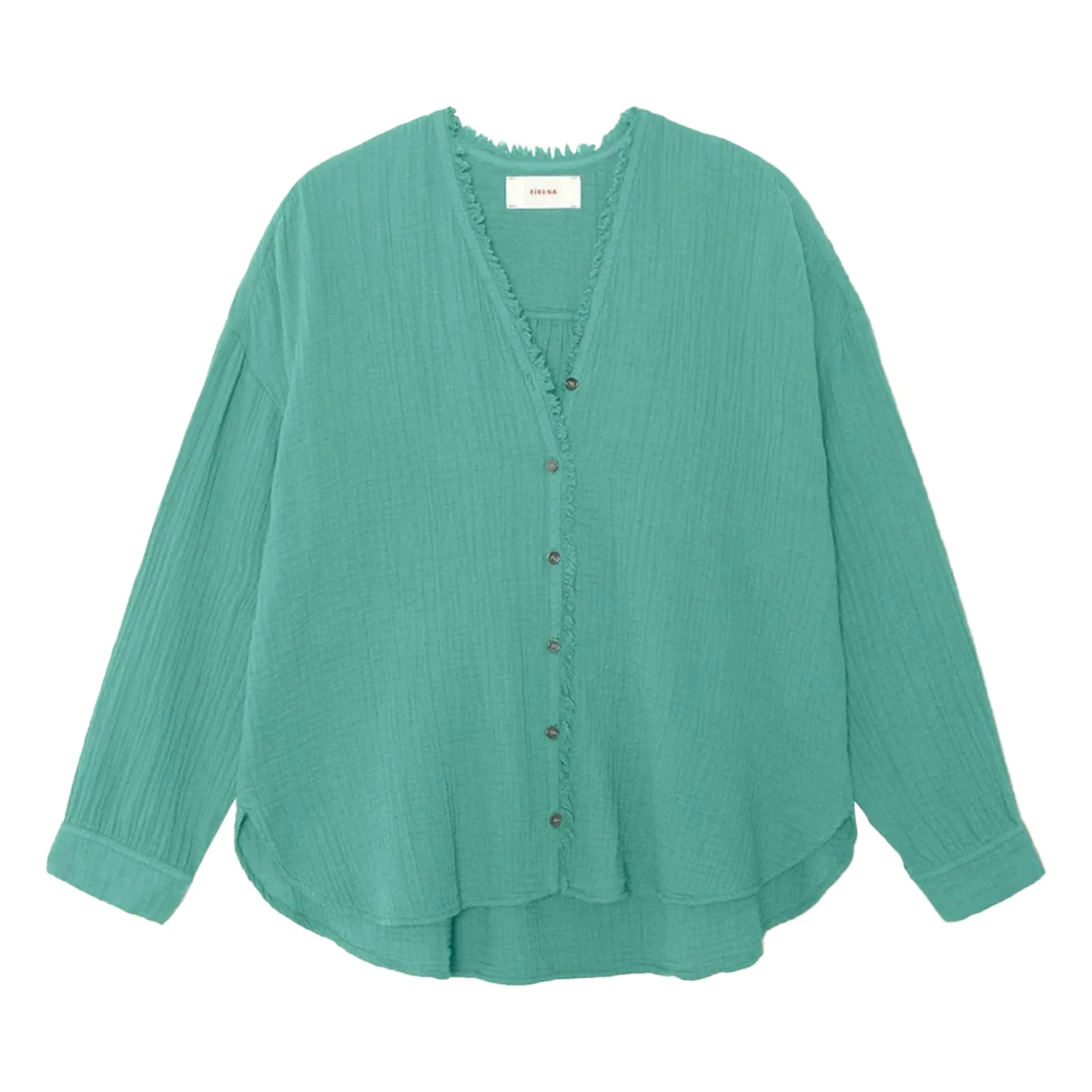 Xirena Green Reagan Cotton Gauze Blouse