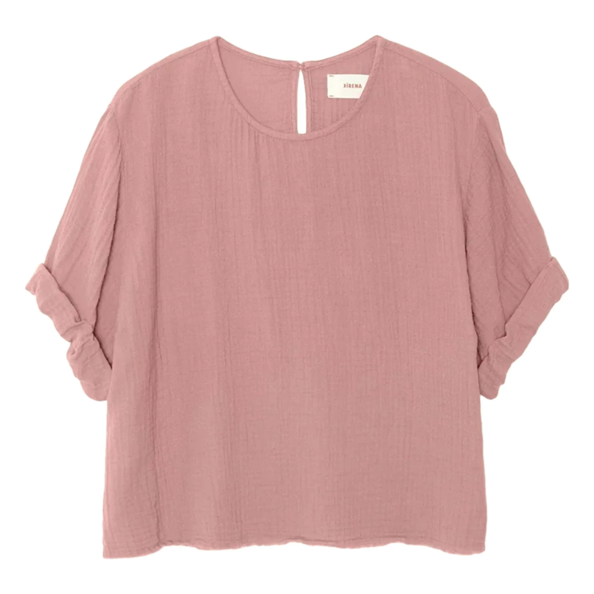 Xirena Dusty Pink Top Carson Cotton Gauze