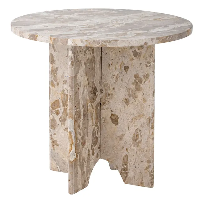Table d'appoint Jasmia en marbre | Marron