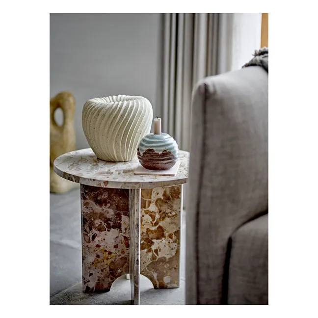 Jasmia side table in marble | Brown