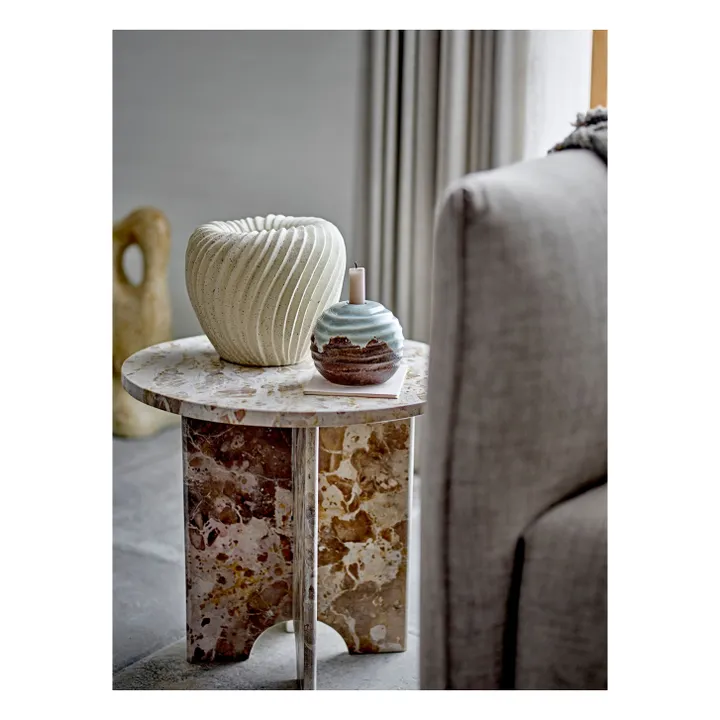 Table d'appoint Jasmia en marbre | Marron- Image produit n°1