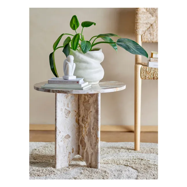 Table d'appoint Jasmia en marbre | Marron
