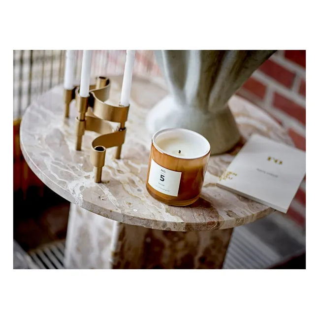 Table d'appoint Jasmia en marbre | Marron