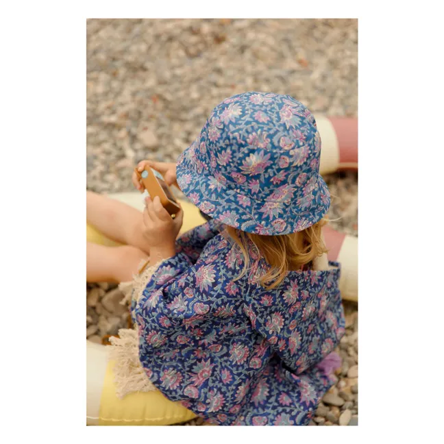 Poncho de baño Mael de algodón orgánico | Azul oscuro