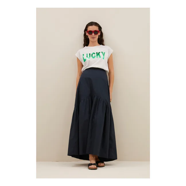 Joya Cotton Poplin Skirt | Midnight blue