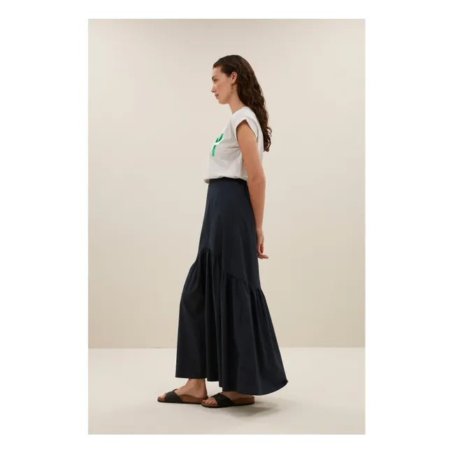 Joya Cotton Poplin Skirt | Midnight blue