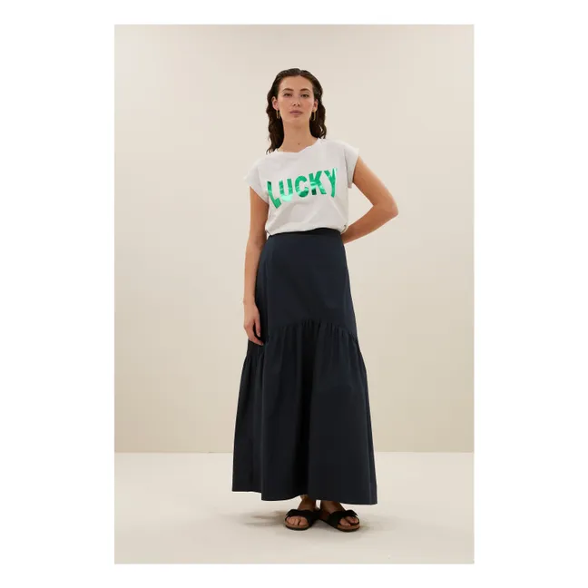 Joya Cotton Poplin Skirt | Midnight blue