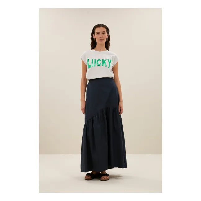 Joya Cotton Poplin Skirt | Midnight blue