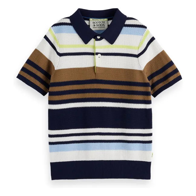 Polo Rayé Maille | Braun