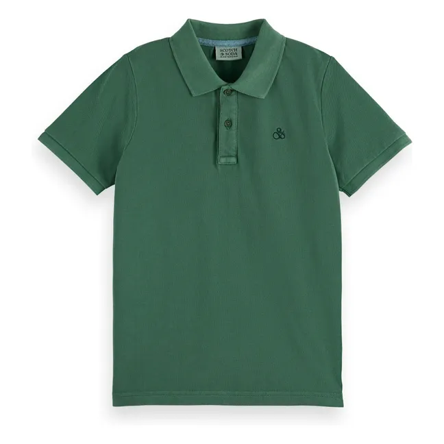 Gesticktes Logo Polo | Grün