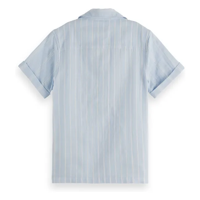 Turn-up Stripe Shirt | Blue