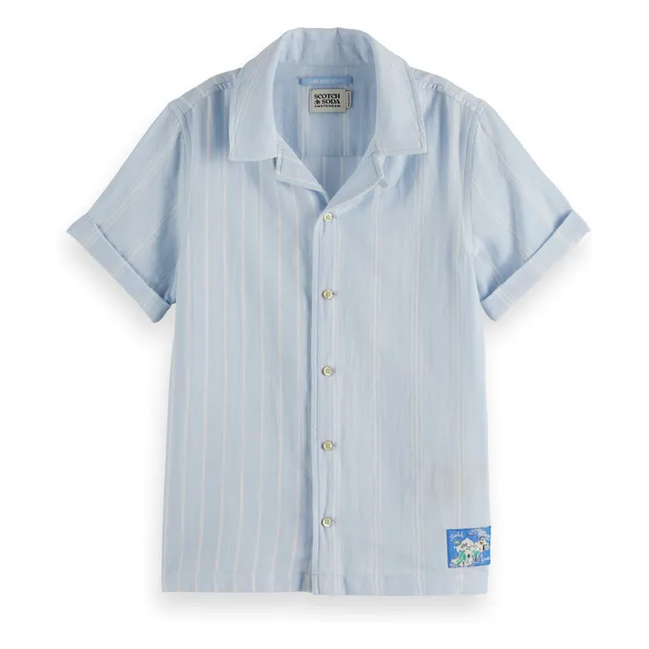Chemise Rayure Retroussée | Bleu- Image produit n°0