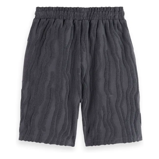 Jacquard-Frottee-Shorts | Dunkelgrau