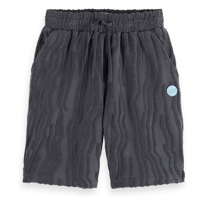 Short Jacquard Eponge | Gris foncé- Image produit n°0