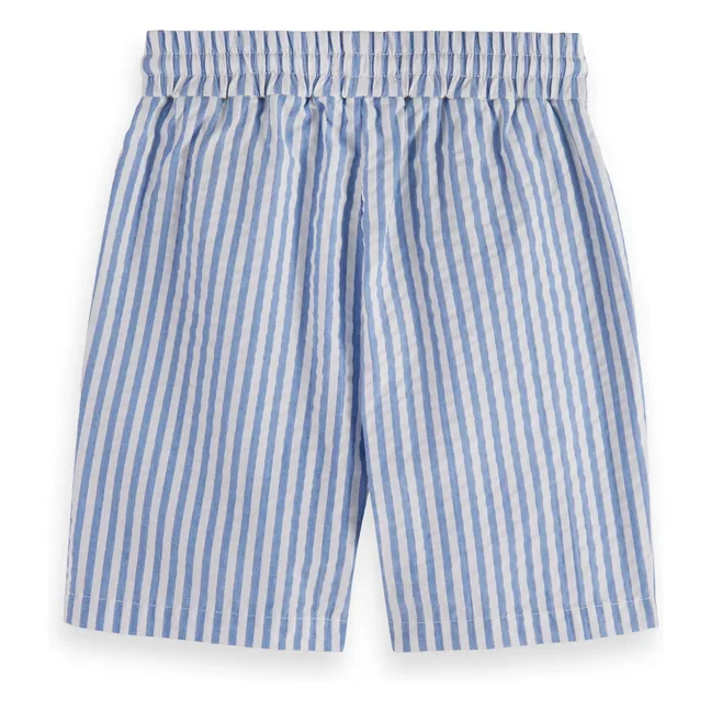 Shorts mit geprägtem Streifenmuster | Blau