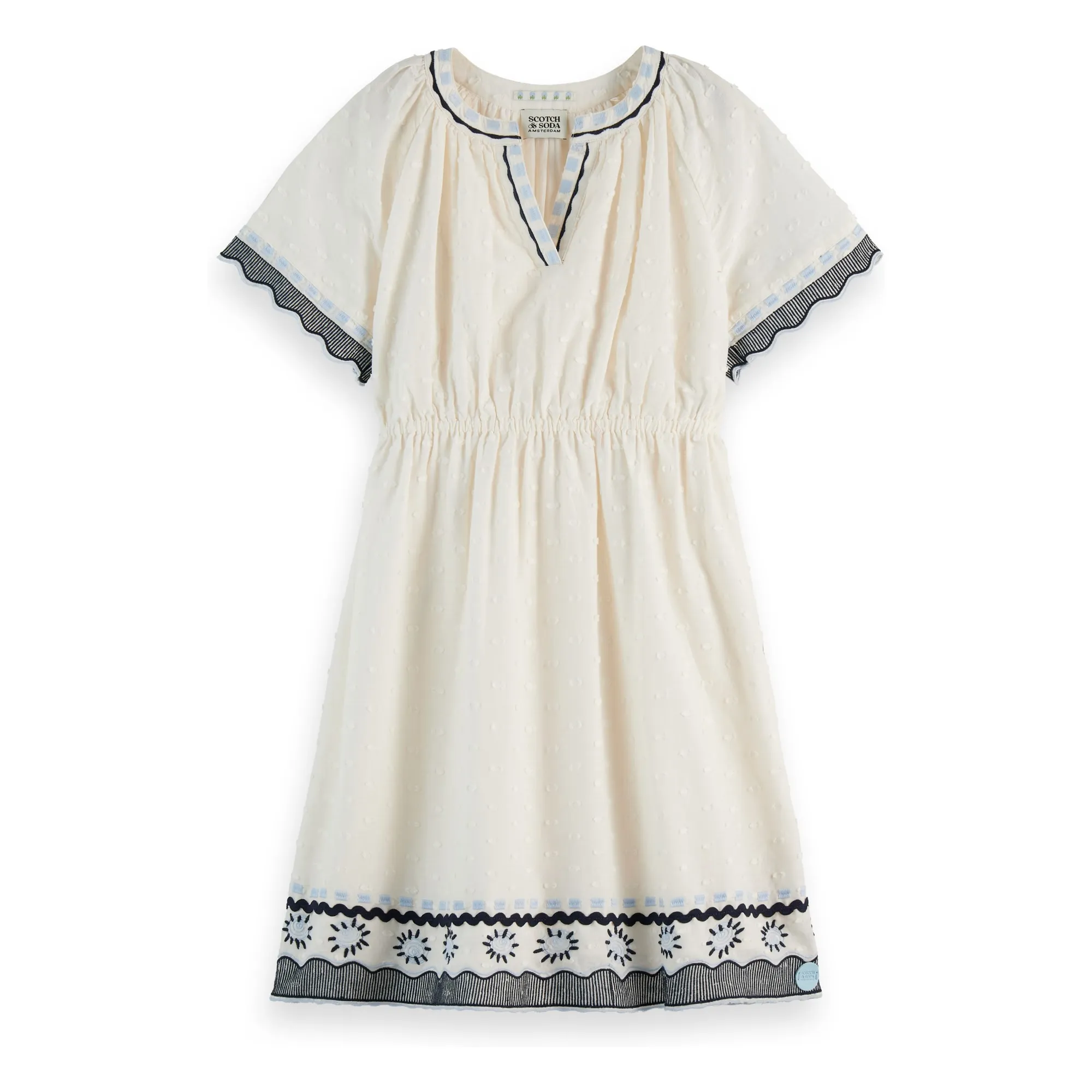 Scotch & Soda Ecru Embroidered Dress