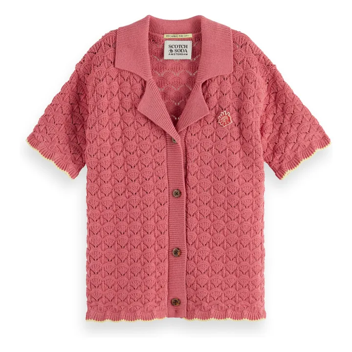 Chemise Maille Ajourée | Rose- Image produit n°0