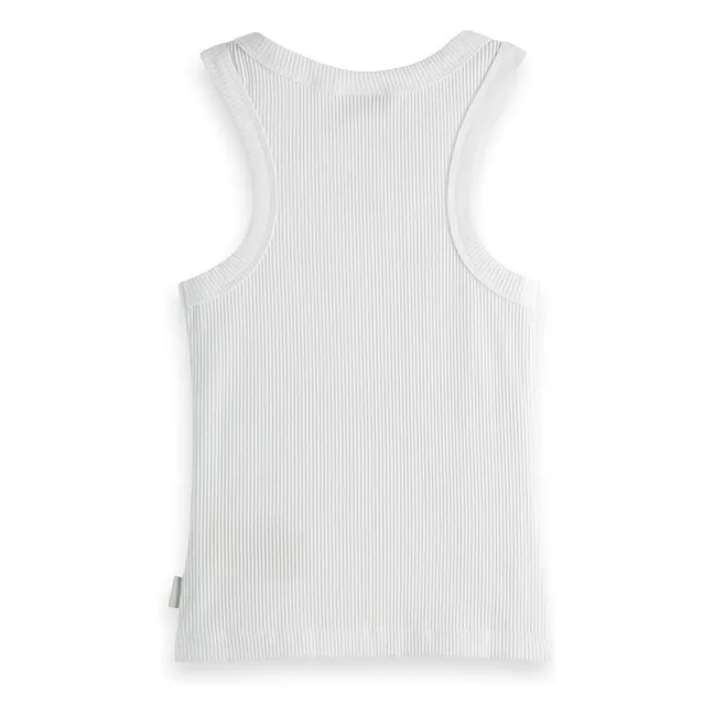 Camiseta de tirantes acanalada | Blanco