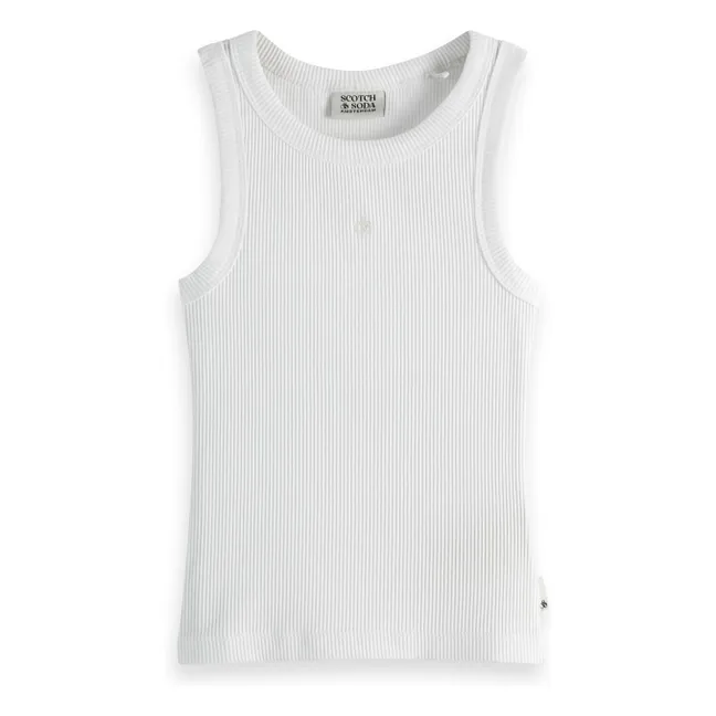 Camiseta de tirantes acanalada | Blanco