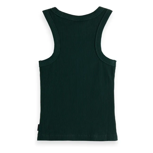 Geripptes Tank-Top | Dunkelgrün