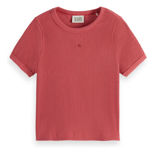 Ribbed T-shirt | Pink