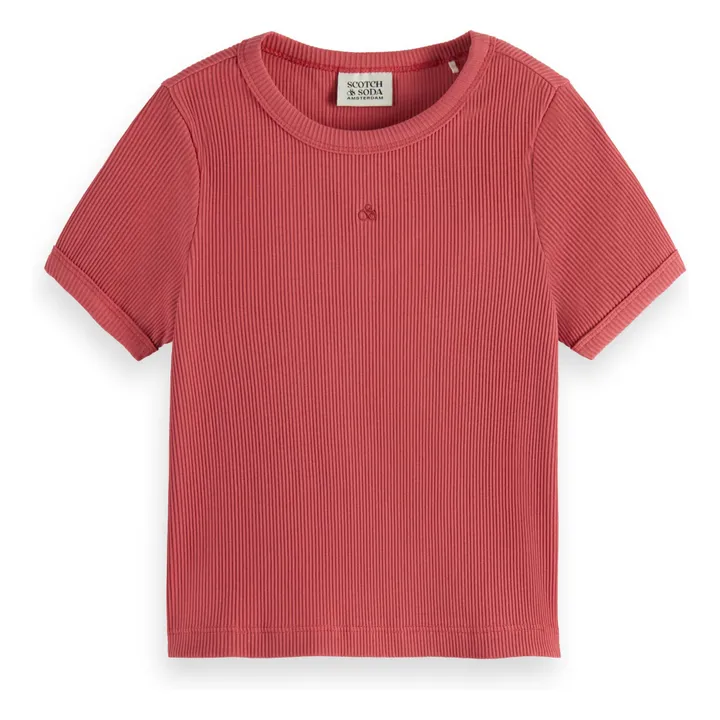T-shirt Côtelé | Rose- Image produit n°0