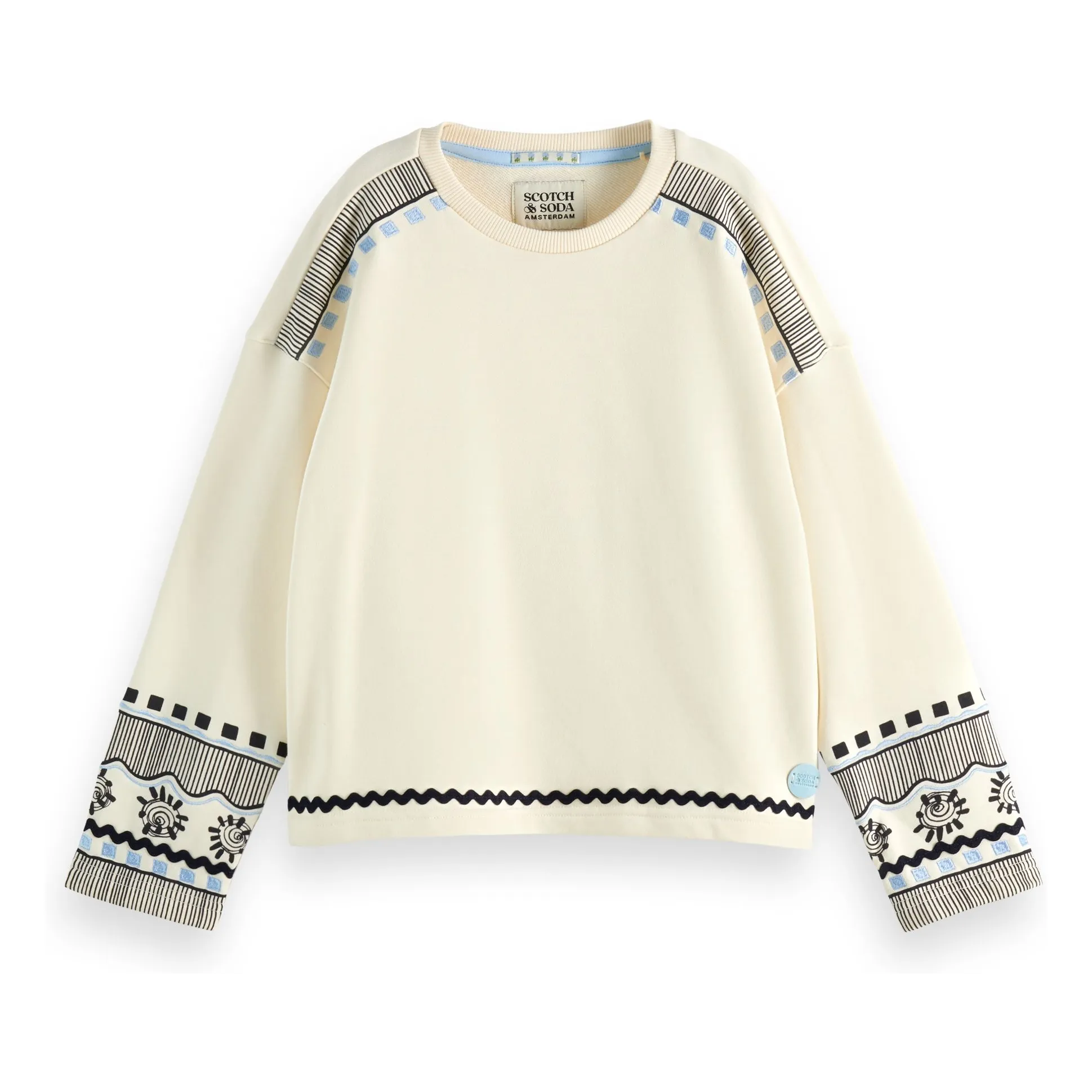 Scotch & Soda Ecru Embroidered Sweater