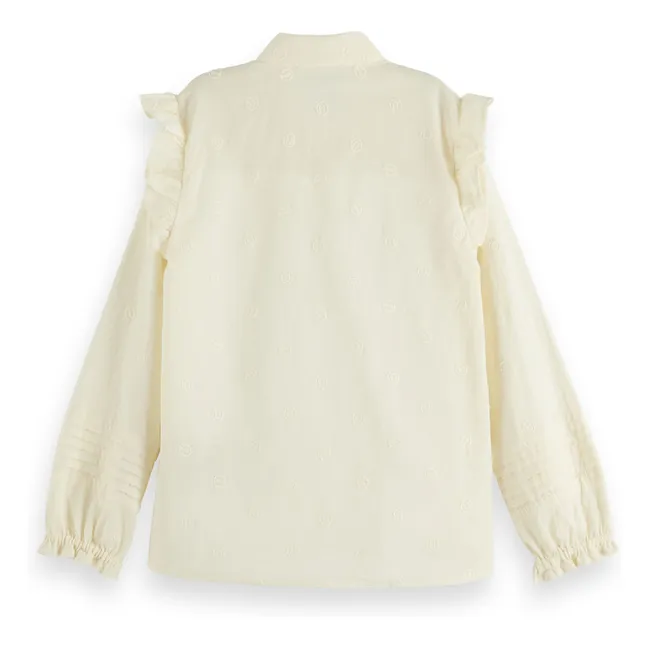 Blouse Volants | Cremefarben