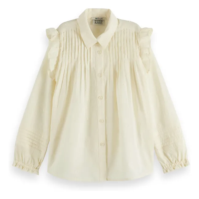 Blouse Volants | Cremefarben