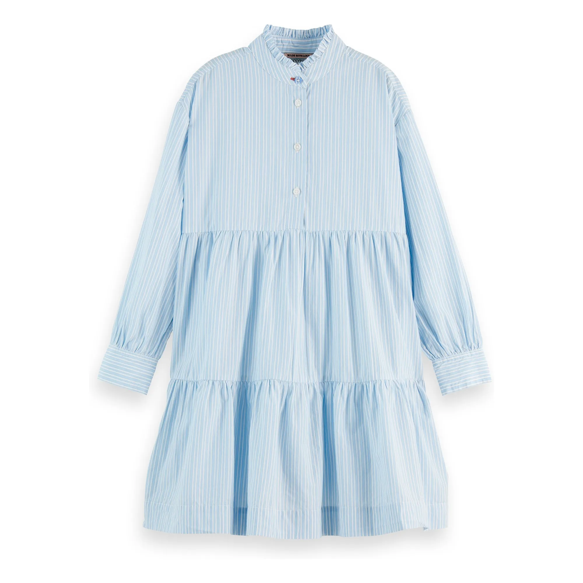 Robe Rayée Volants | Bleu- Image produit n°0