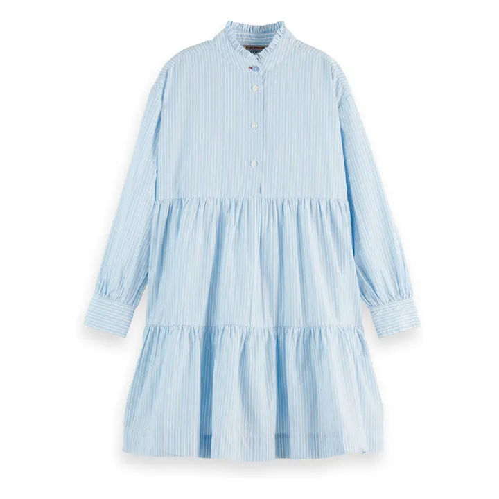 Robe Rayée Volants | Bleu- Image produit n°0